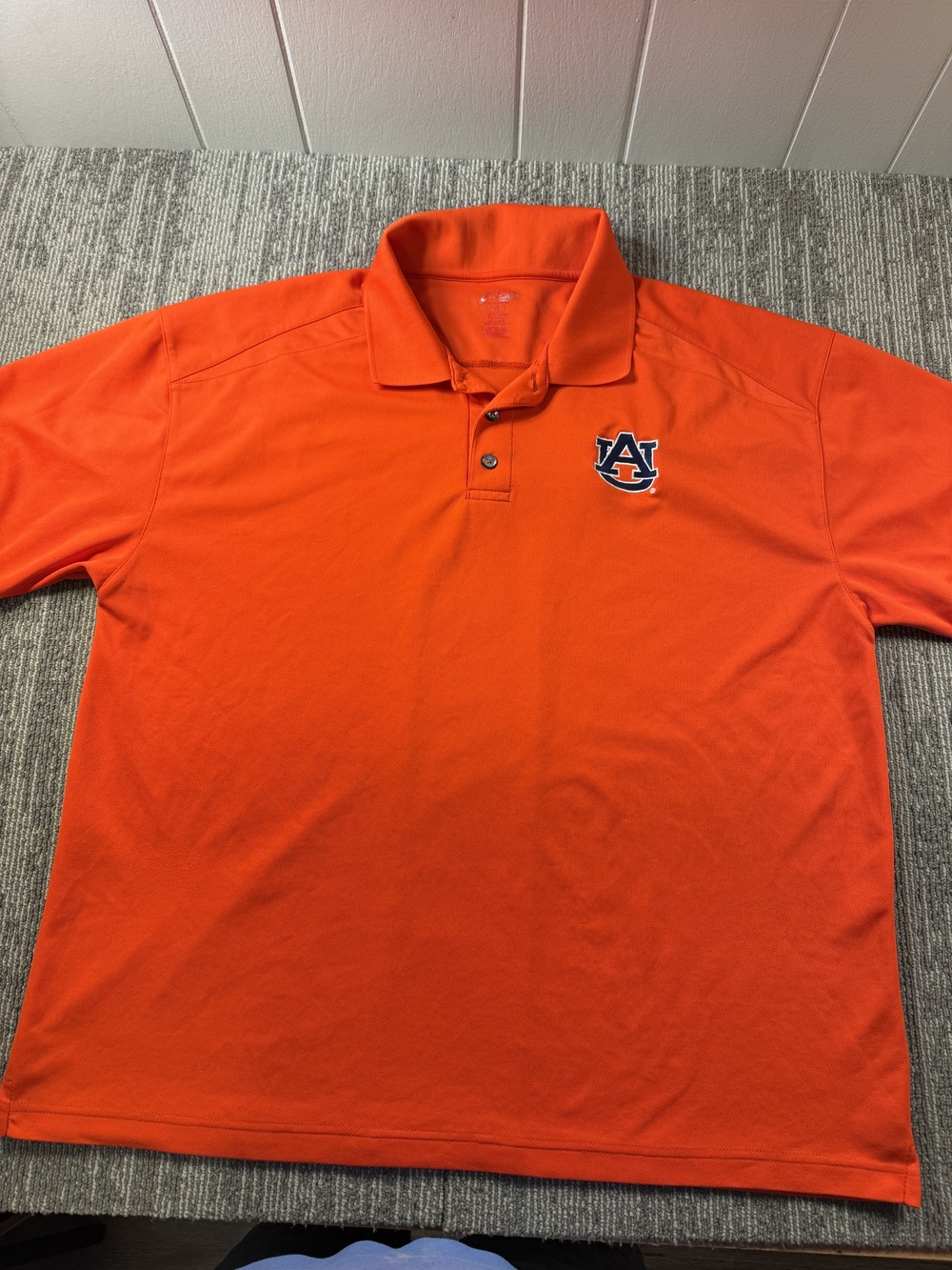 Auburn Tigers Polo Shirt Mens 2XL Orange NCAA Football Embroidered Logo Pique